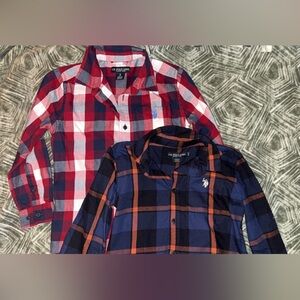 U.S. Polo Assn. Red and Navy Plaid Button Down Shirts